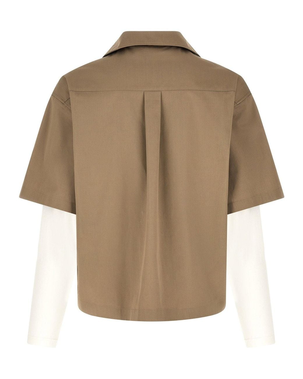 Balenciaga Brown Double-Layer Cotton Shirt for men