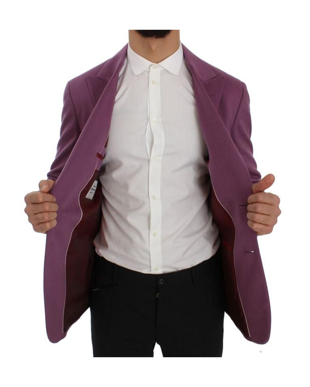 Dolce & Gabbana Purple Cashmere Slim Fit Blazer Jacket for men