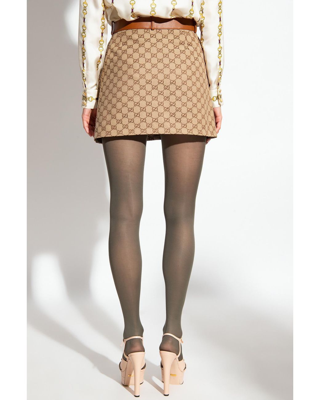 GG canvas skirt in camel and ebony  GUCCI GR