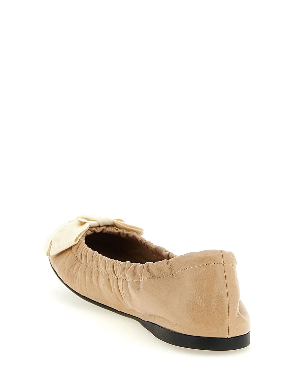 Prada Brown Calfskin Ballet Flats