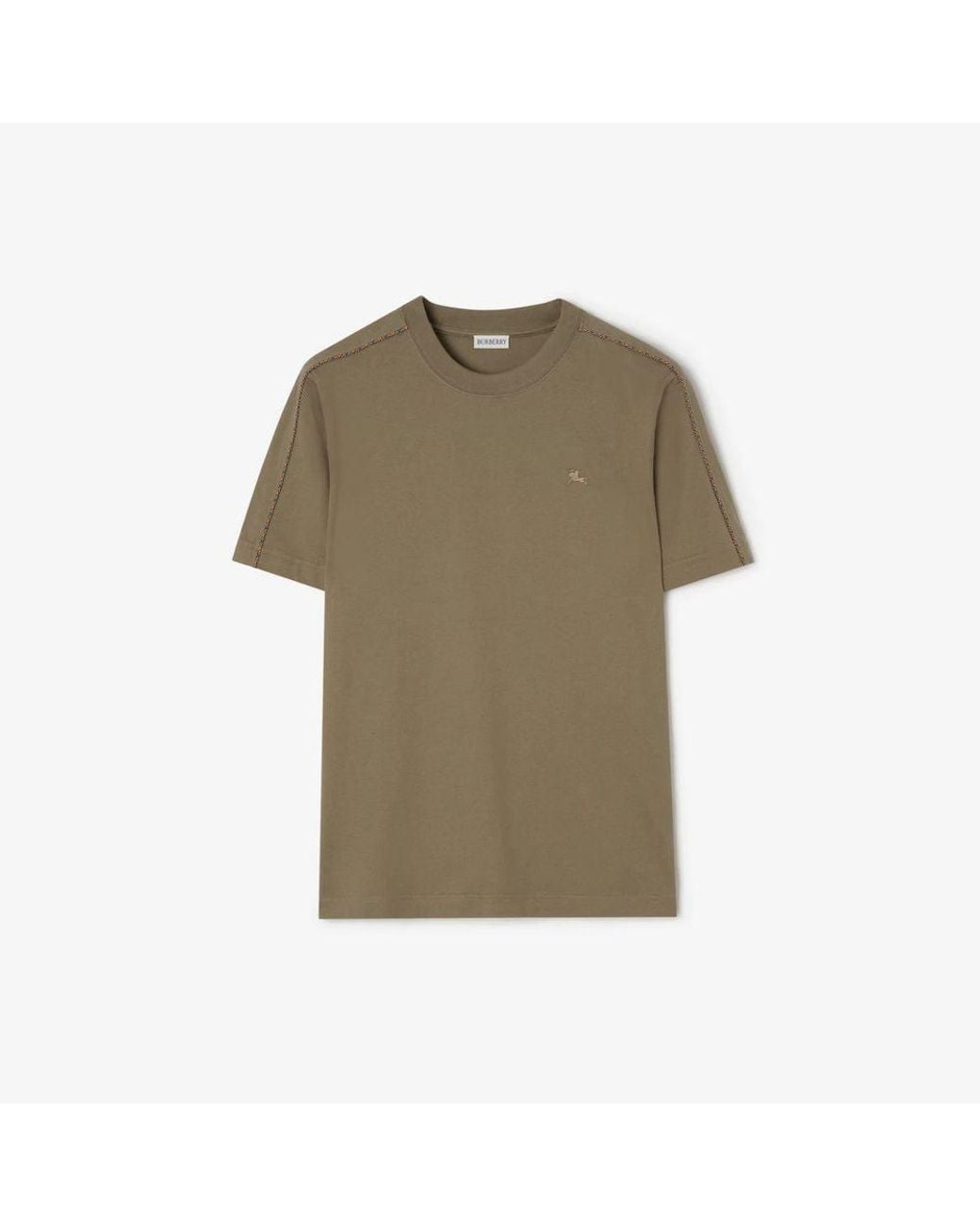 Burberry Green Burberry Cotton Crew-Neck T-Shirt — Khaki for men