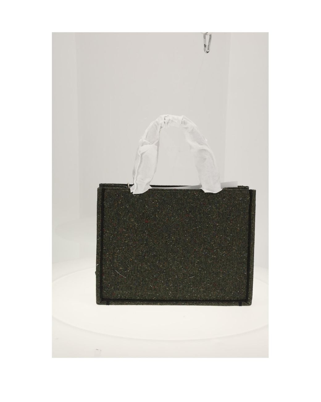 Dior White Medium Book Tote Tweed Cotton