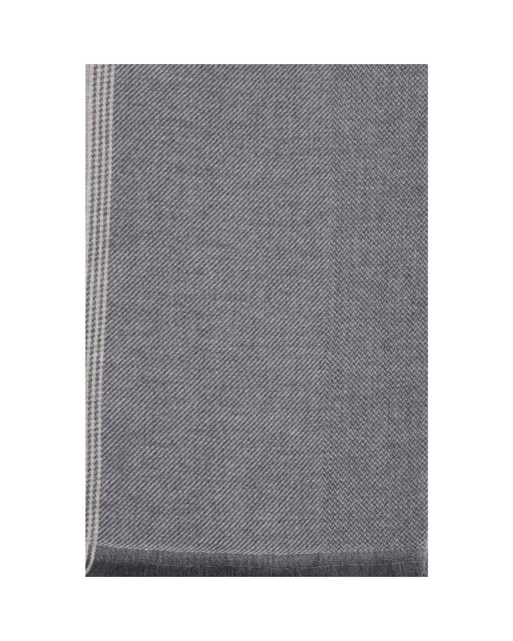 Brunello Cucinelli Gray Cashmere Scarf for men