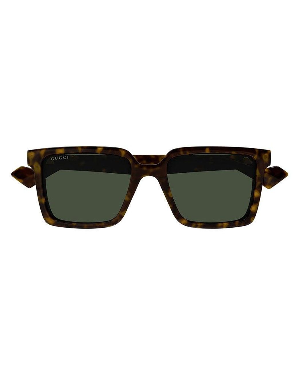 Gucci Green Sunglasses Square Full Rim, Dark Havana Frame And Bottle Lens Gg1540S002 for men