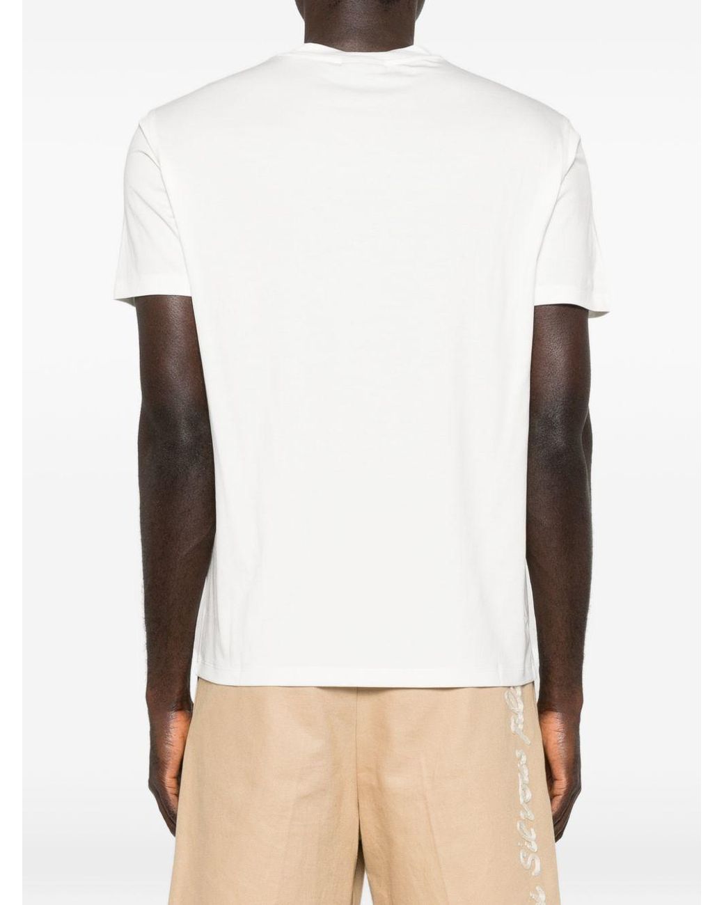 Emporio Armani White Modal And Silk Blend T-Shirt