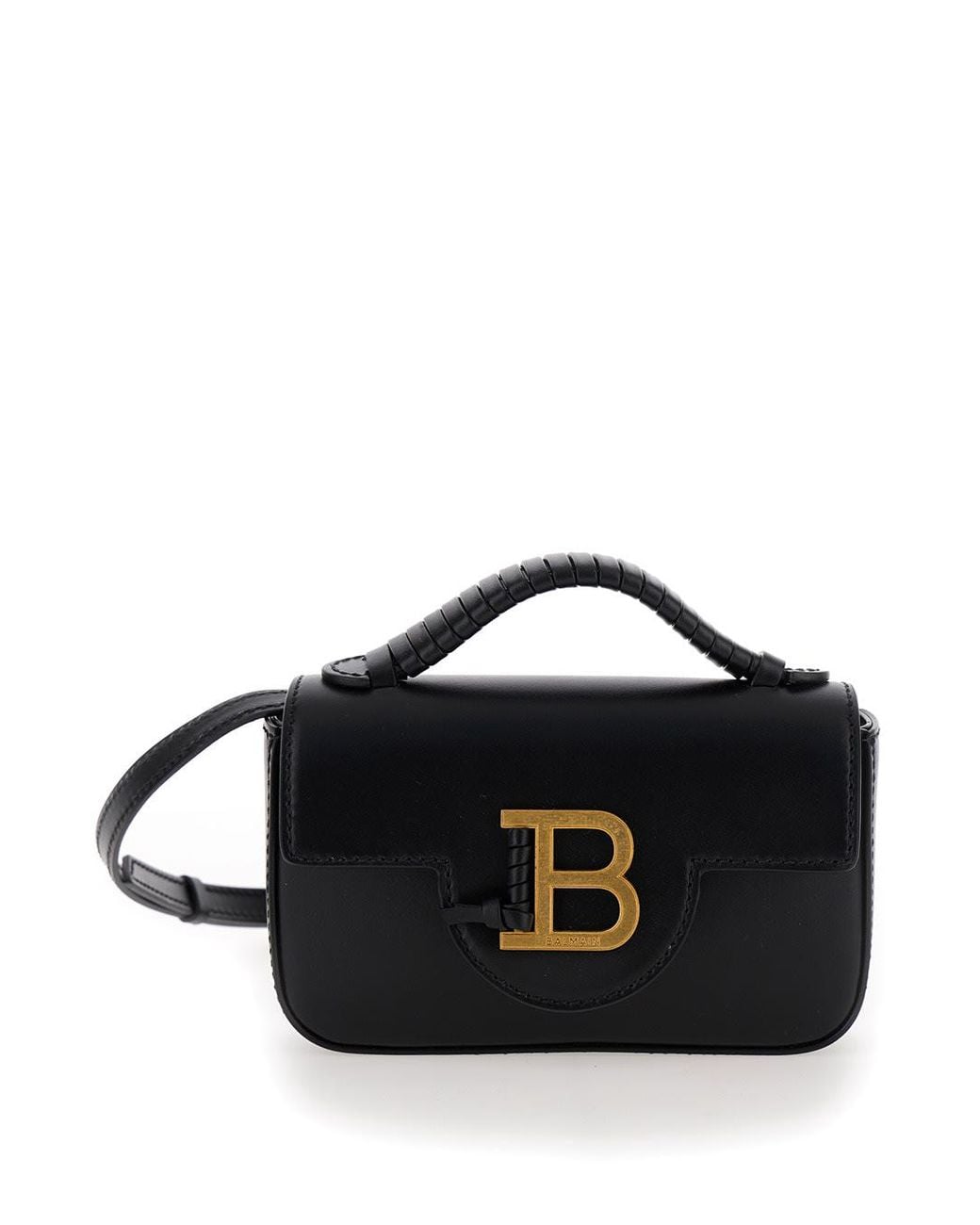 Balmain 'B-Buzz Mini' Crossbody Bag With B Clasp in Black | Lyst UK