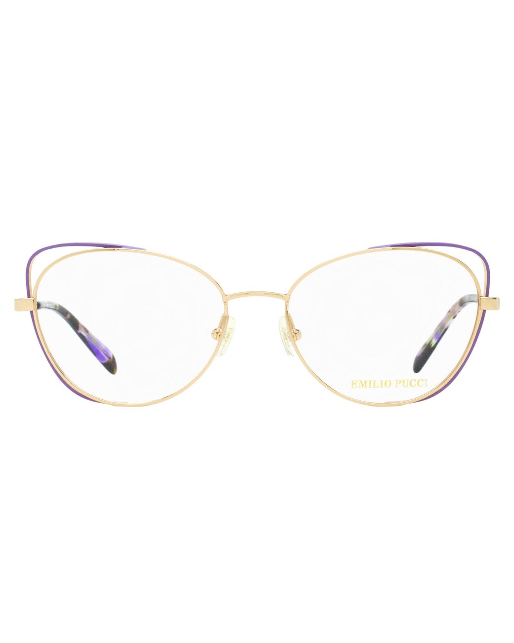 Emilio Pucci Black Pucci Floating Oval Eyeglasses Ep5141 028- 54Mm Metal/Plastic (Acetate)