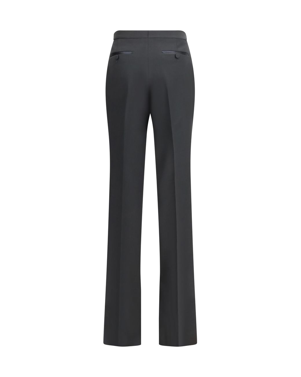 Tom Ford Gray Tailored Straight-Leg Trousers-Deep/Deep Fleece Wool