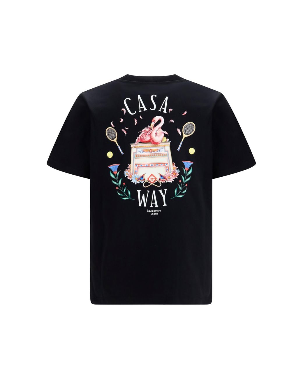 Casablanca Black Casa Way Graphic T-Shirt Cotton T-Shirts And Polos for men