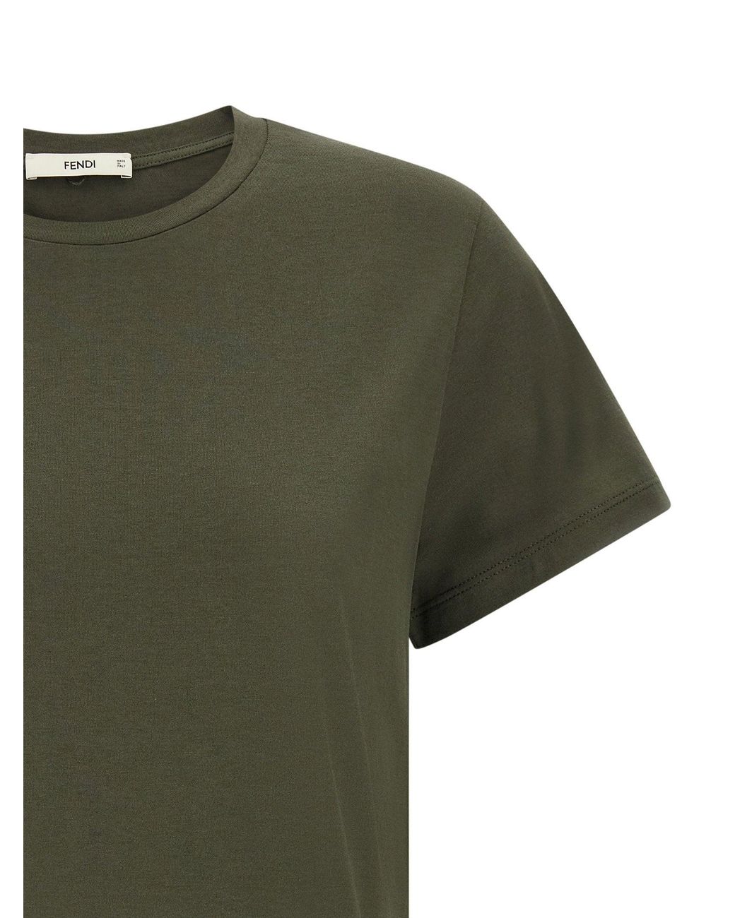Fendi Green Stencil-Print Cotton T-Shirt