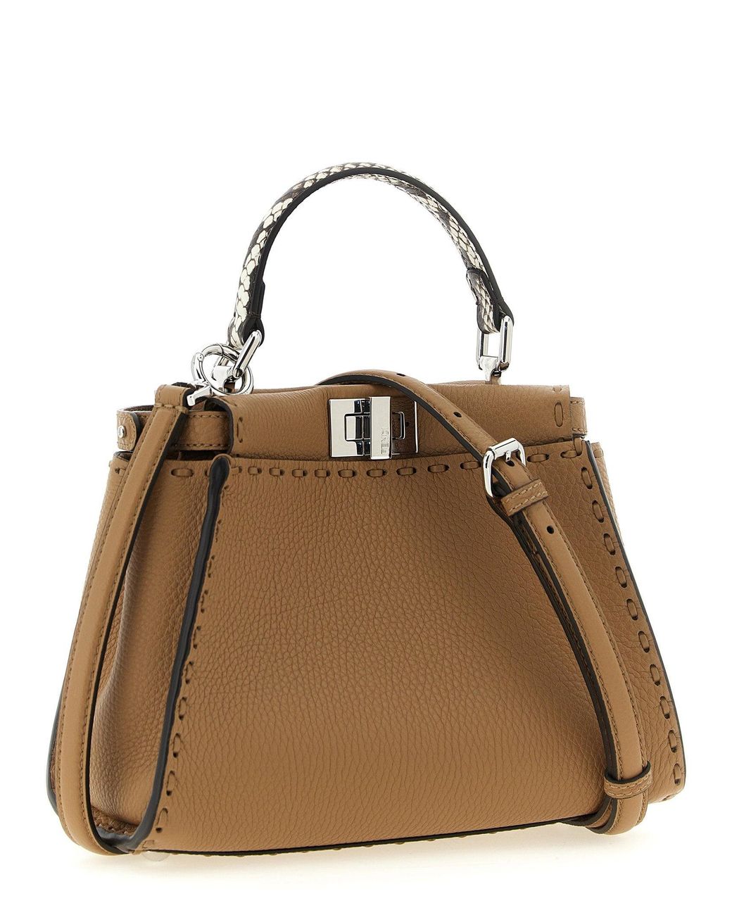 Fendi Brown Peekaboo Top Handle Bag