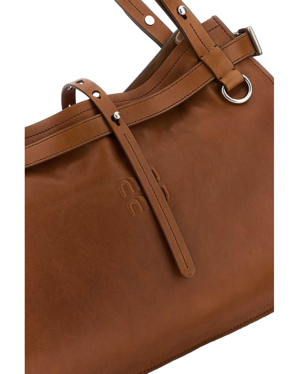 Miu Miu Brown Miu Miu Calf Leather Shoulder Bag