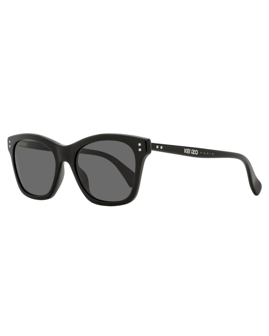 KENZO Black Classic Rectangular Sunglasses Kz40161I 01A 53Mm Plastic (Acetate)