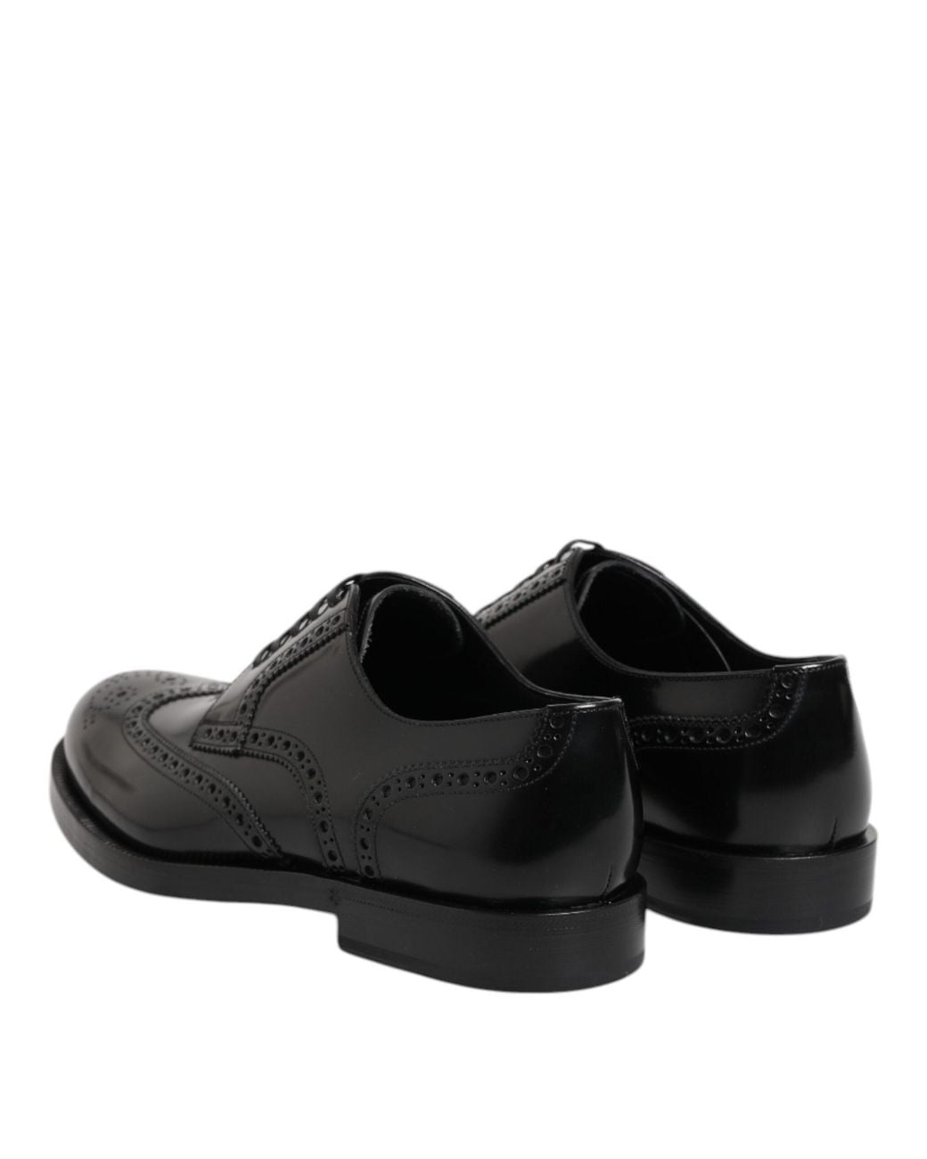 Dolce & Gabbana Black Brogue Leather Oxford Shoes for men