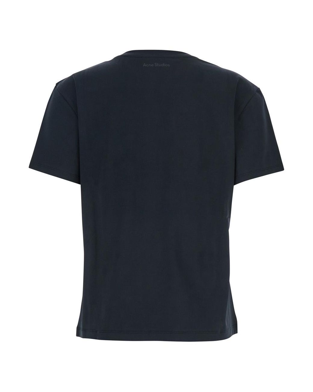 Acne Black T-Shirt With Logo Patch Cotton Organic T-Shirts & Jerseys