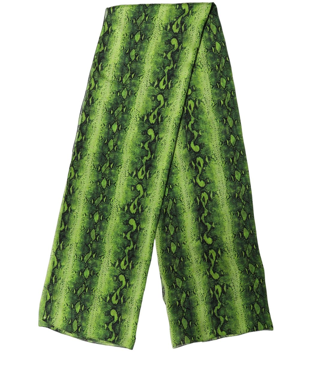 Dolce & Gabbana Green Printed Silk Sheer Stole Scarf And