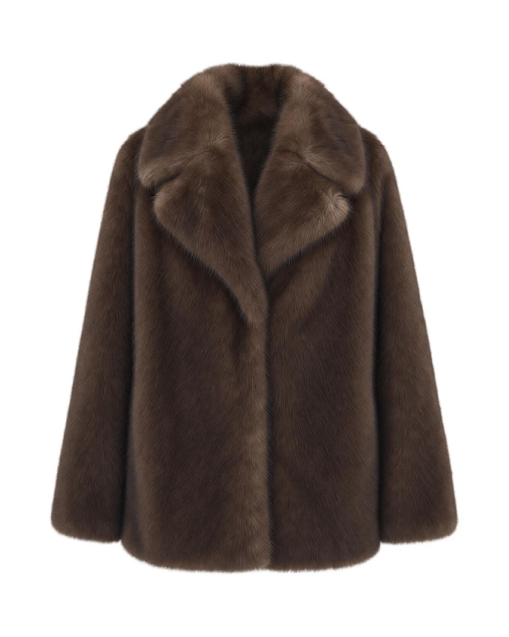 Stand Studio Brown Faux Fur Journi Jacket