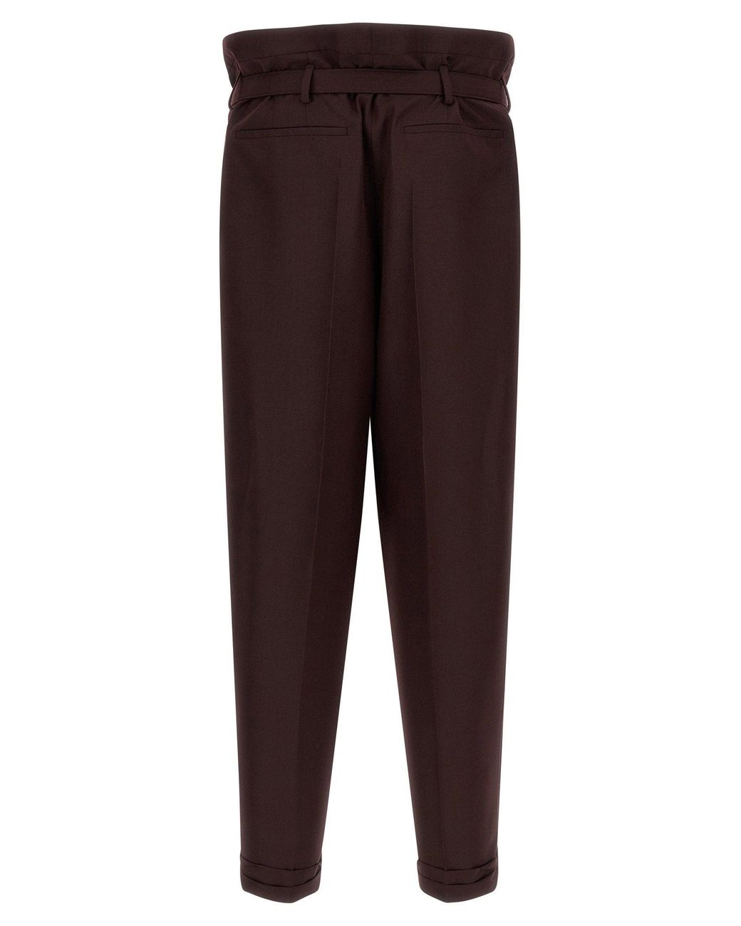 Saint Laurent Brown Paper-Bag Waist Trousers for men