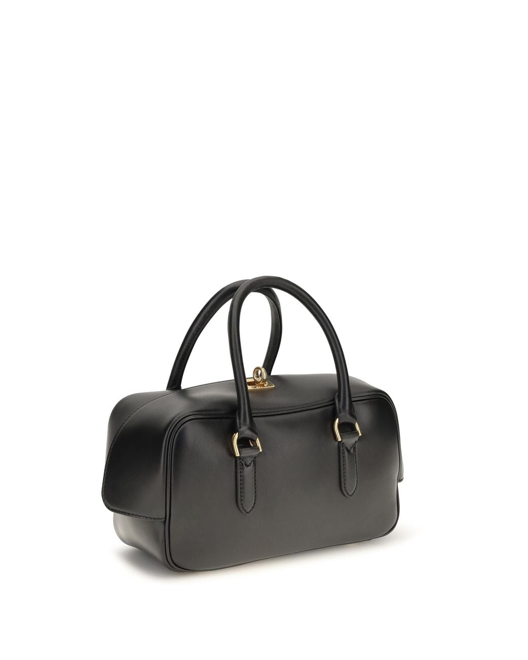 Balenciaga Black Small Le 7 Bowling Handbag Lamb Bag