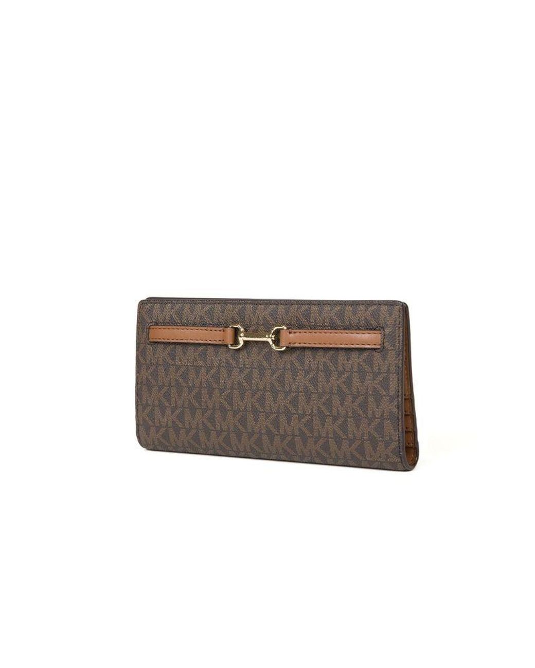 Michael Kors Brown Michael Kors Logo Snap Closure Wallet