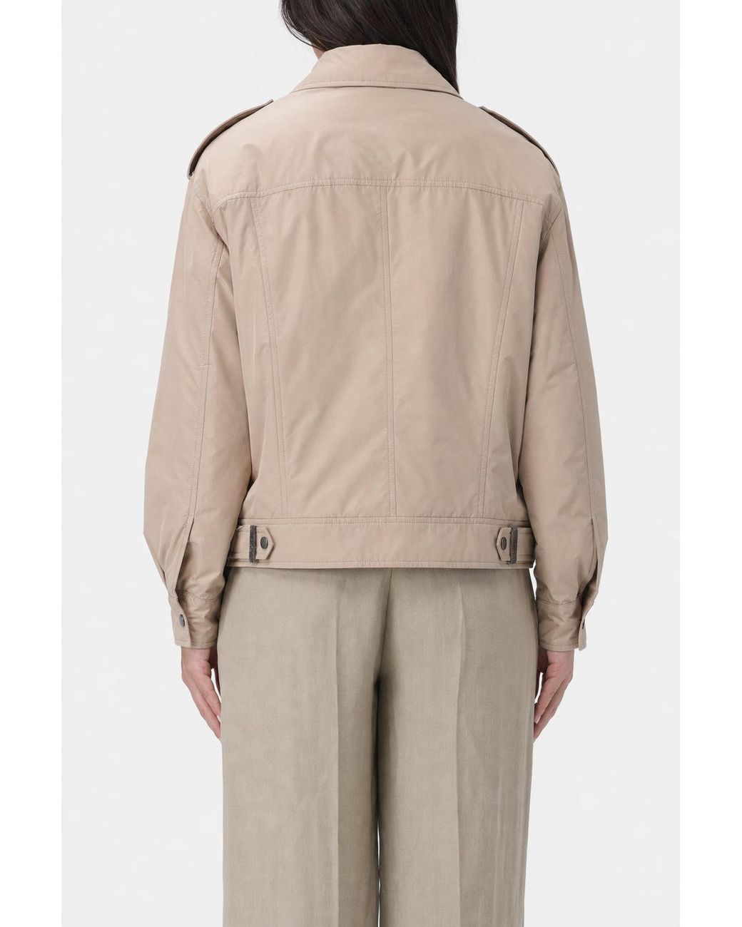 Brunello Cucinelli Natural Lightweight Zip Jacket