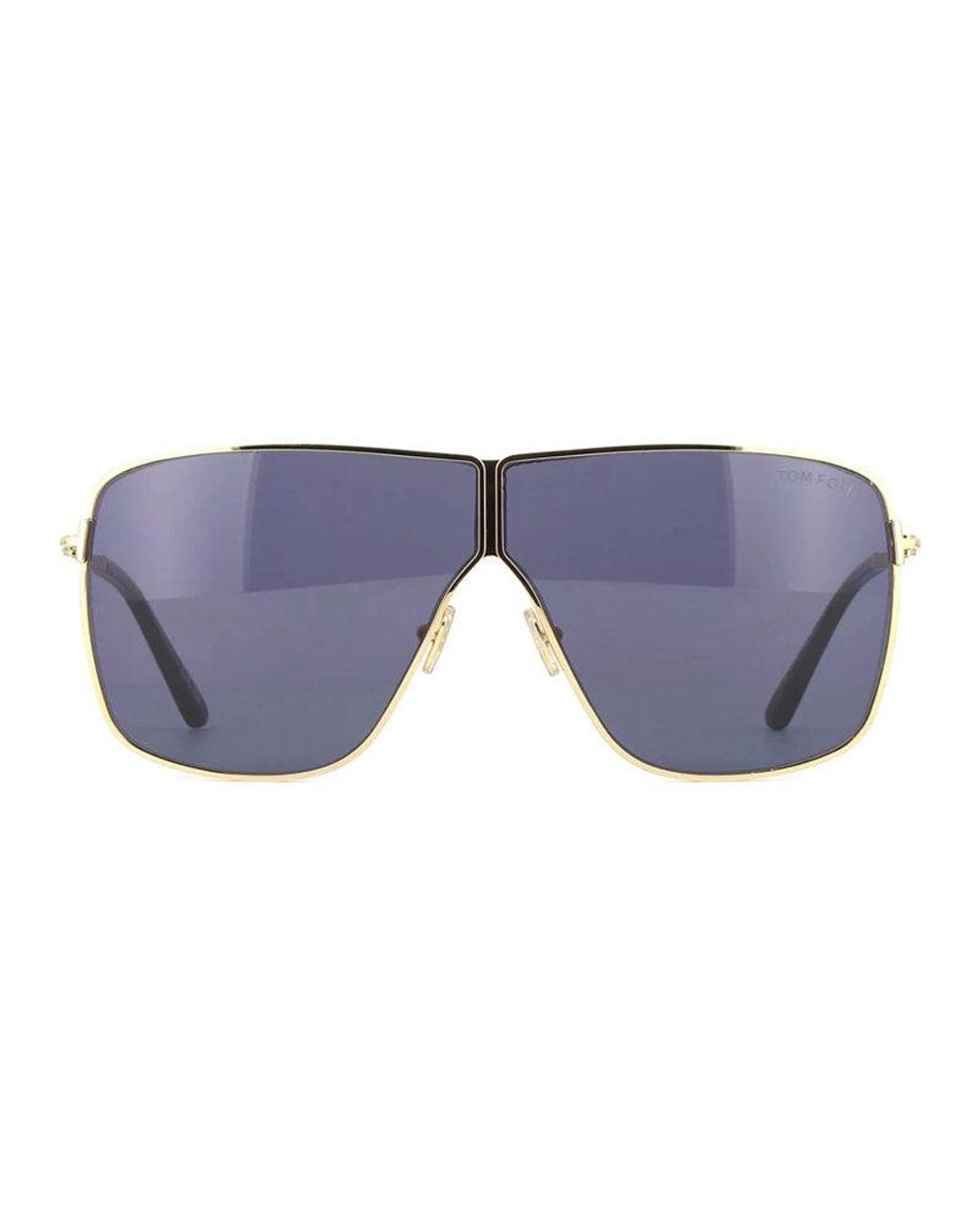 Tom Ford Blue Sunglasses Aviator Full Rim, Shiny Deep Frame And Smoke Lens Ft115930A