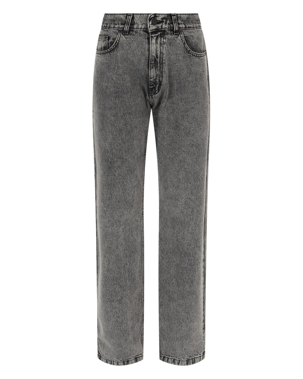 The Mannei Gray Straight Jeans Cotton Straight-Leg