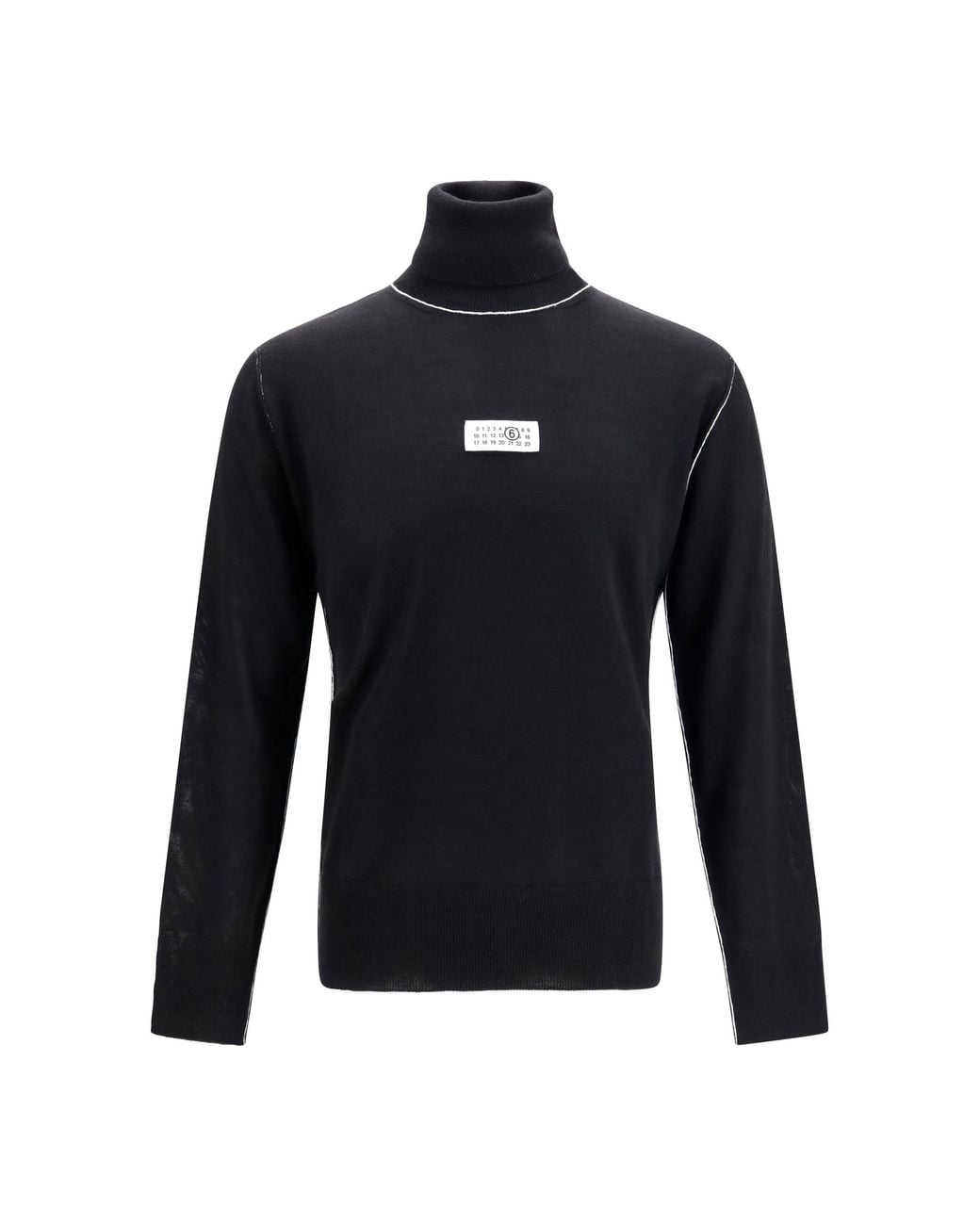 MM6 by Maison Margiela Black Mm6 Maison Margiela Merino Wool Turtleneck Sweater for men