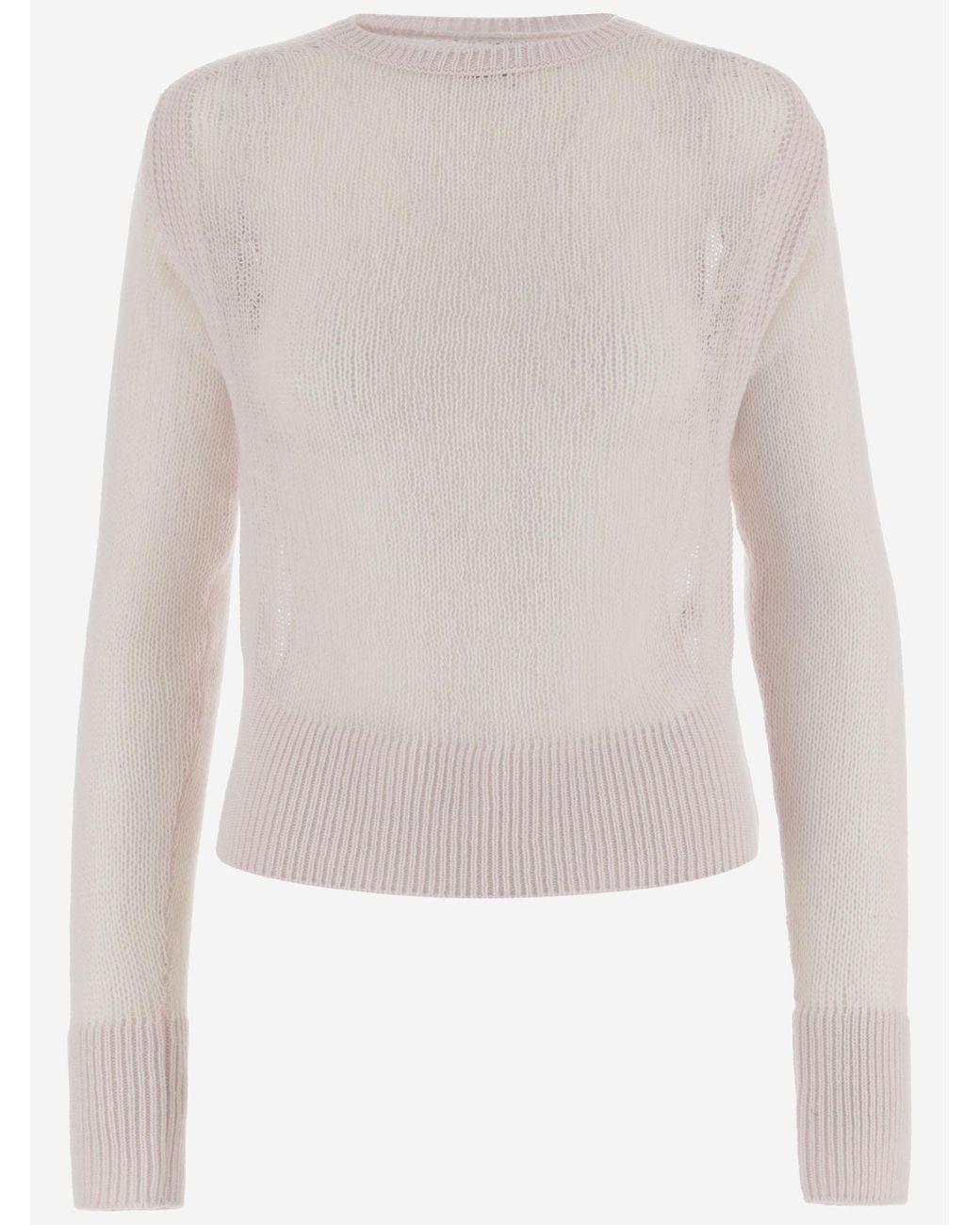 Sa Su Phi White Cashmere Crew Neck Sweater