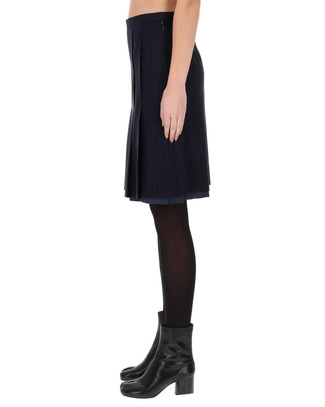 Maison Margiela Blue Maison Margiela Wool Midi Skirt