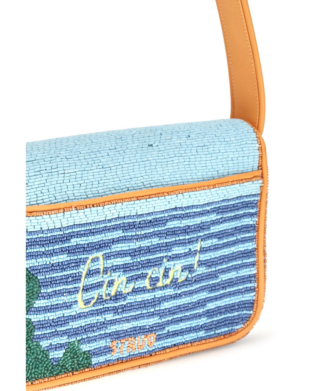 Staud Blue Multicolor Rayon Shoulder Bag