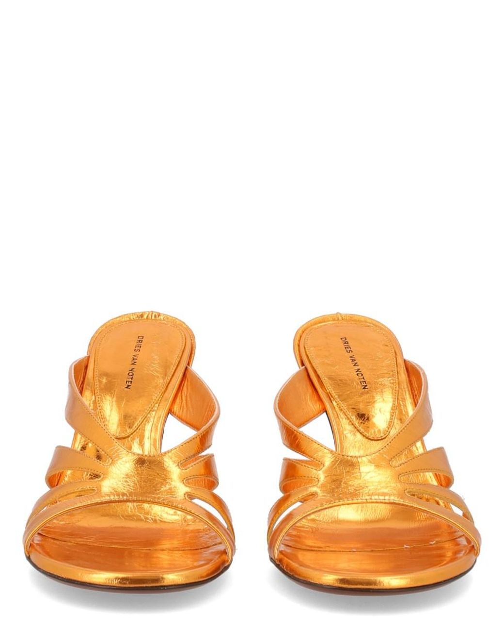 Dries Van Noten Orange Dries Van Noten Sculptural 9 Cm Heel Leather Heels