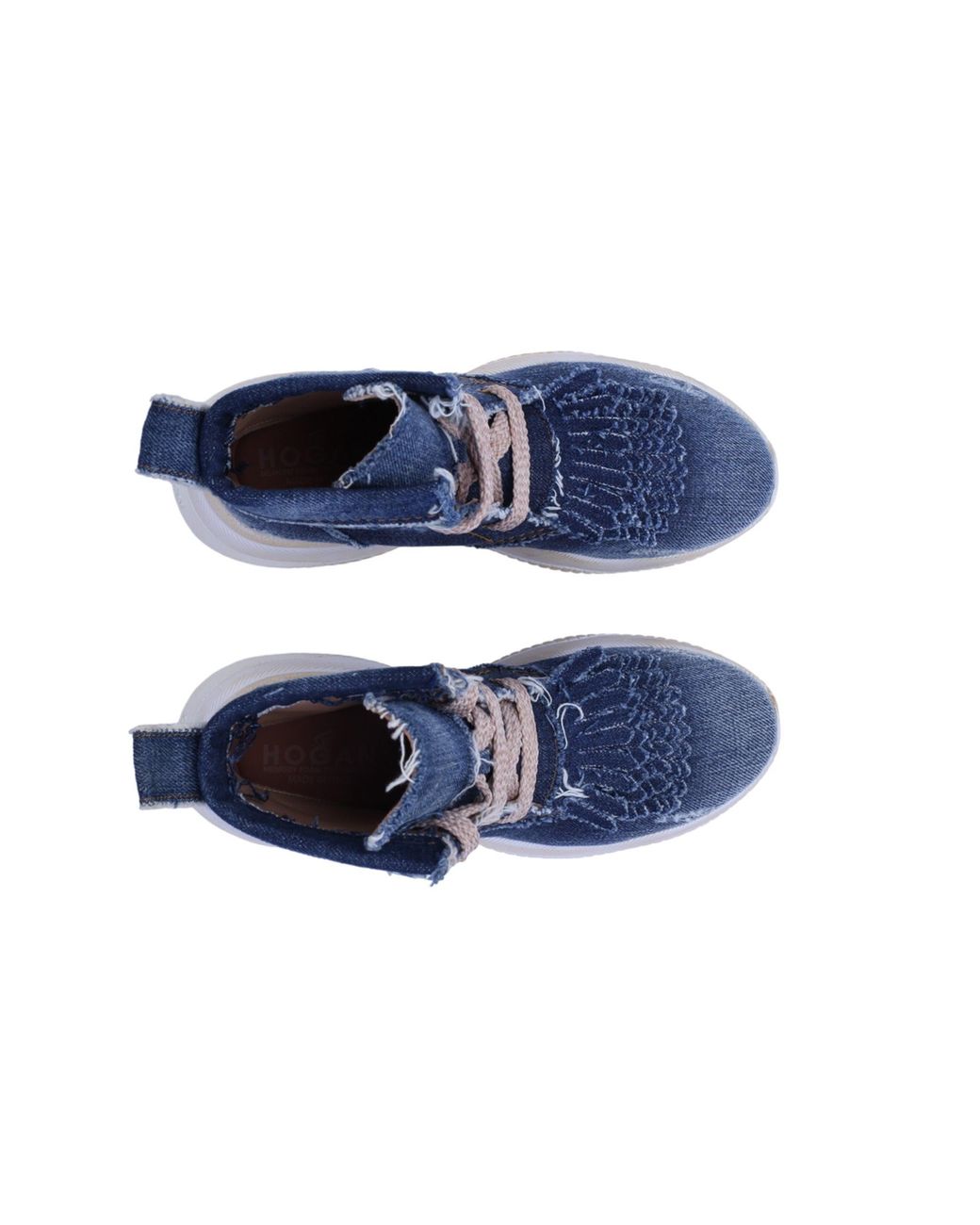 Hogan Blue Interaction Denim High-Top Sneakers