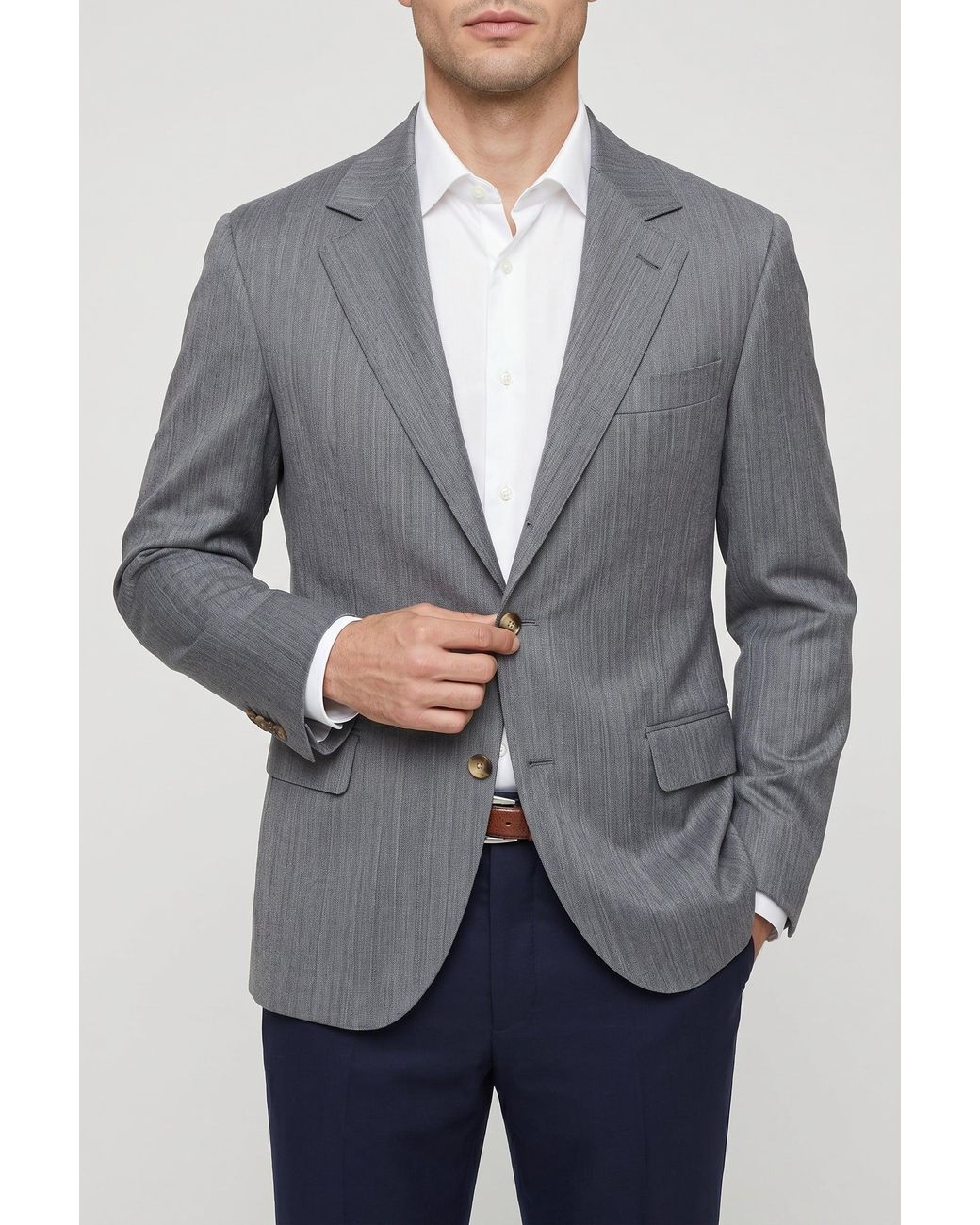 Brunello Cucinelli Gray Wool Tailored Blazer for men