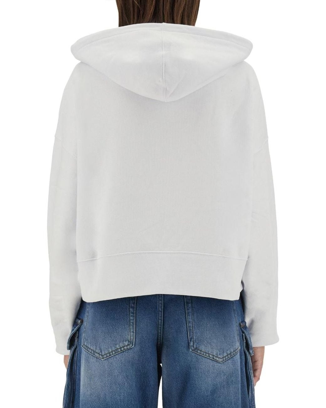 MSGM Gray Logo Sweatshirt Cotton Sweatshirts
