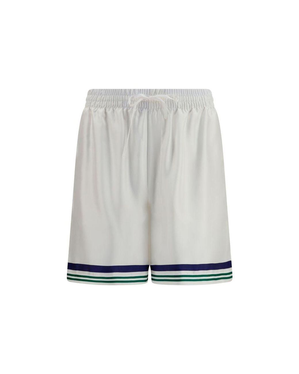 Casablanca Gray White Silk Bermuda Shorts for men