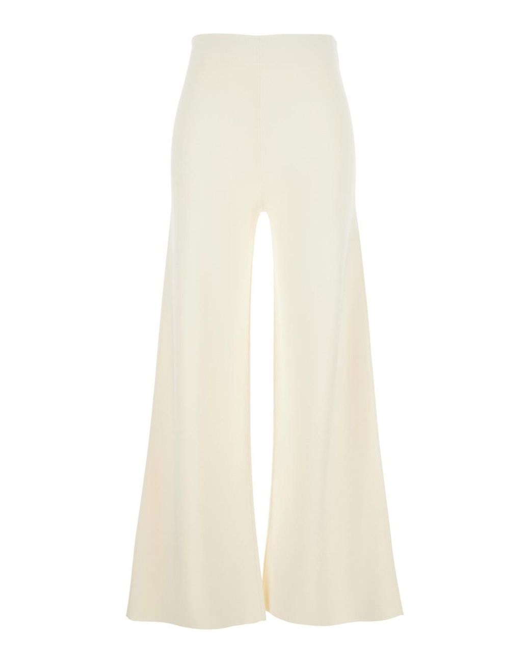 Max Mara White Wide-Leg Trousers Strillo Viscose