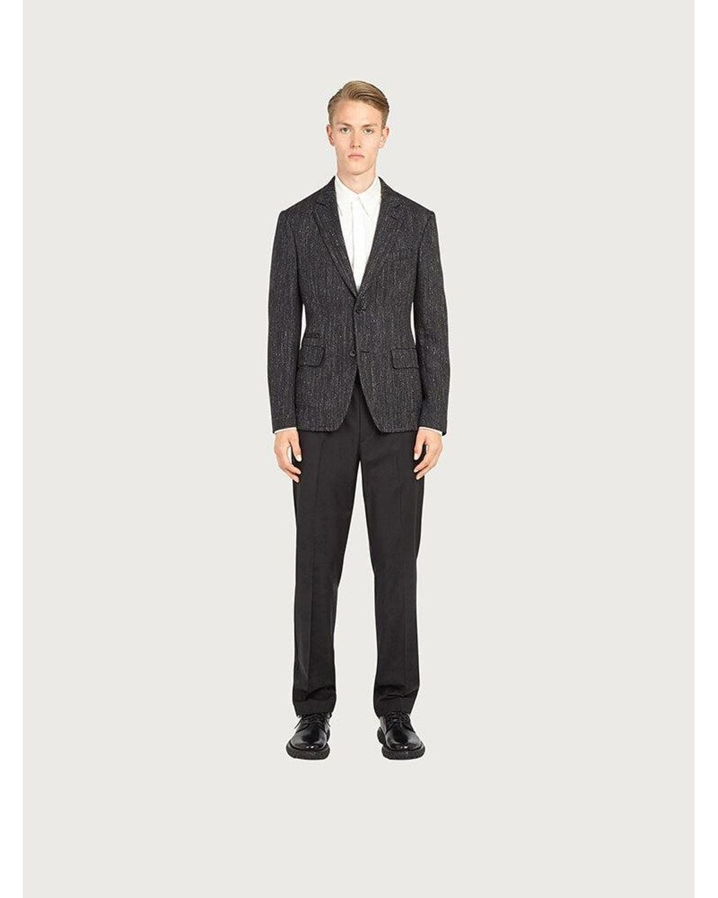 Ferragamo Gray 2 Buttons Jacket Clothing for men
