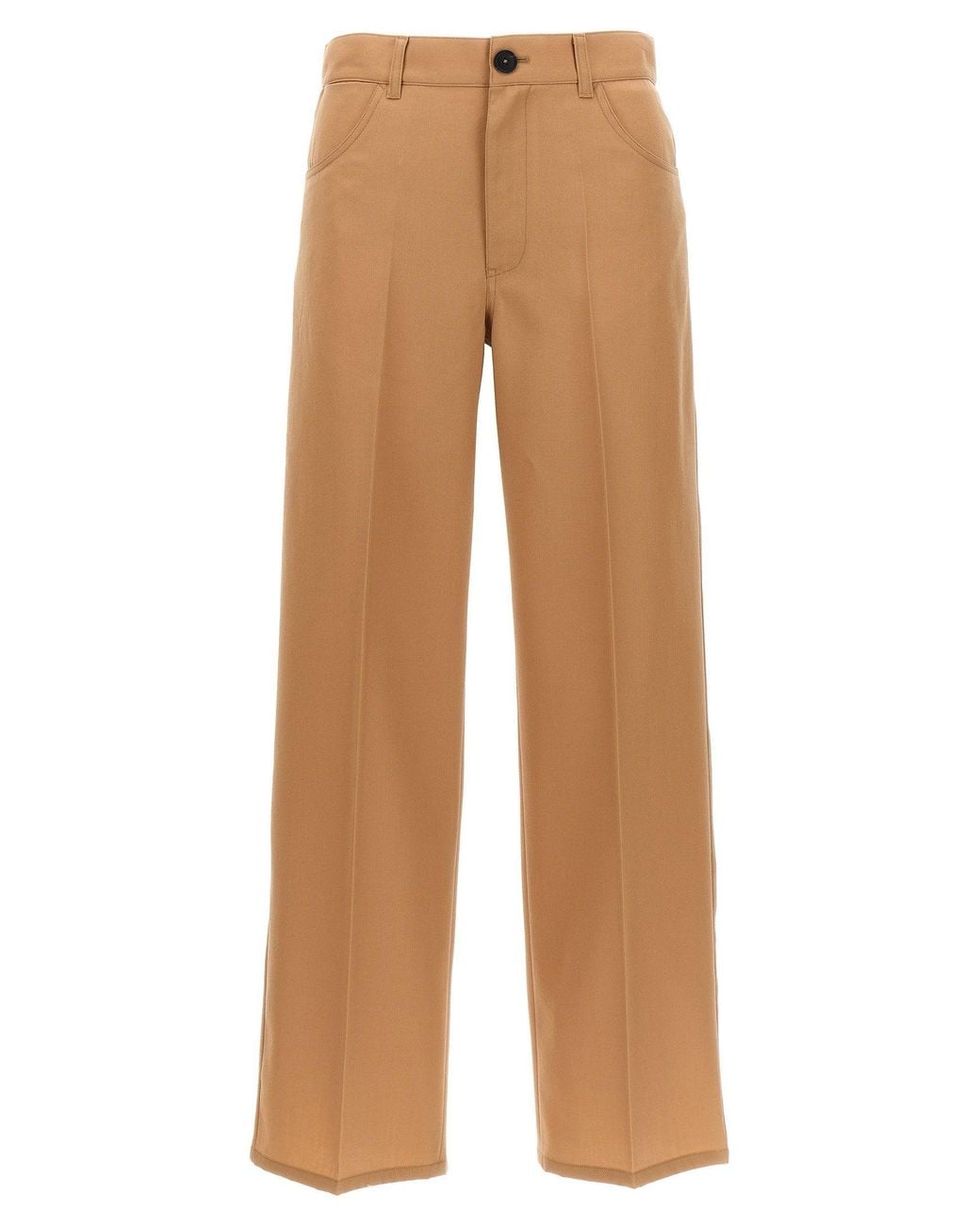 Jil Sander Natural Wool Gabardine Trousers