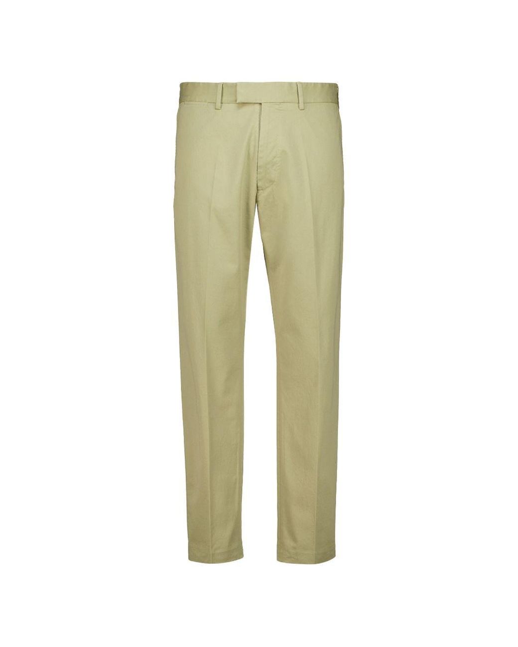 Tom Ford Green Dark Champagne Stretch Cotton Chinos With Logo Patch On The Back for men