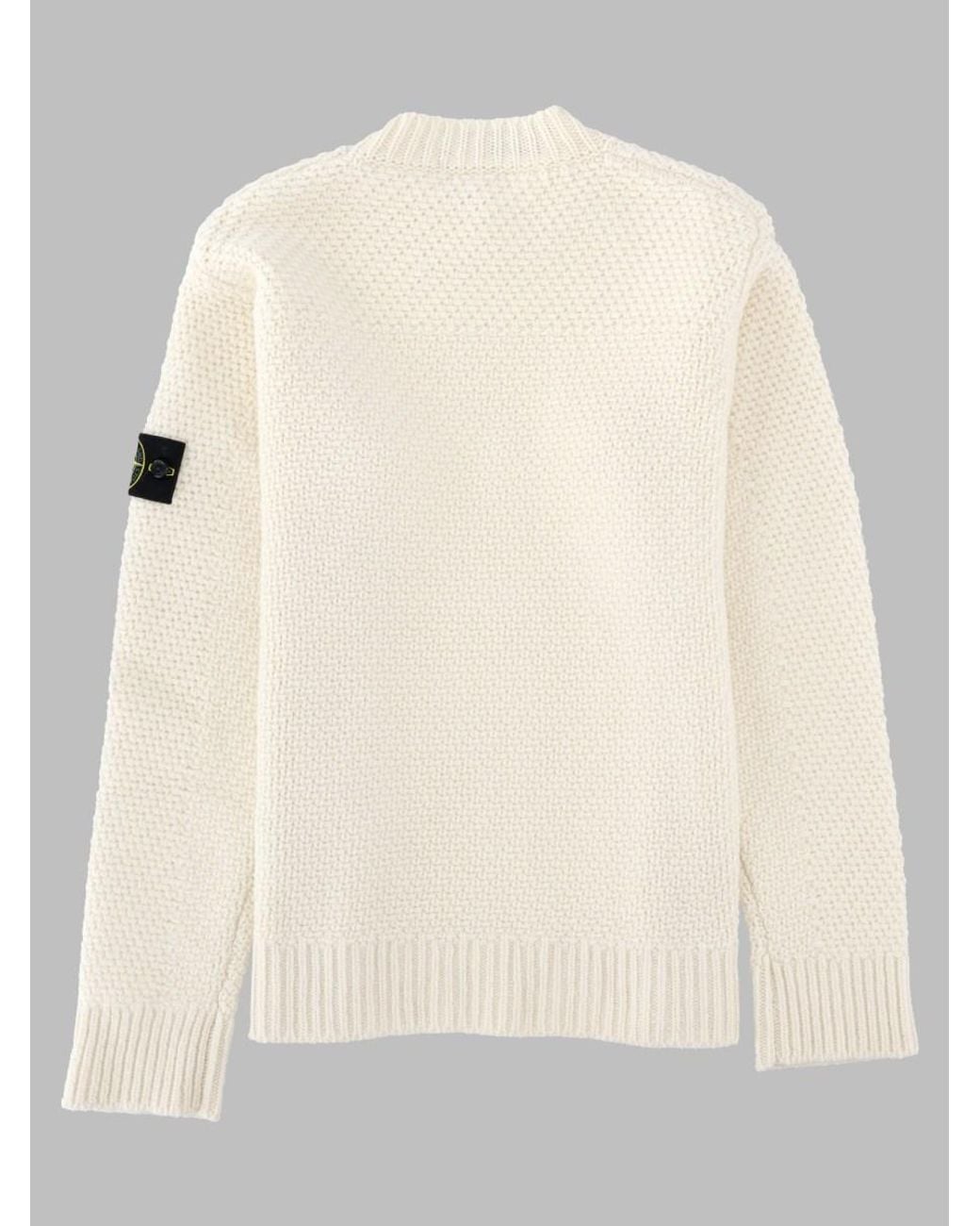 Stone Island Natural Oversized Wool Jumper Polyamide Sweater for men