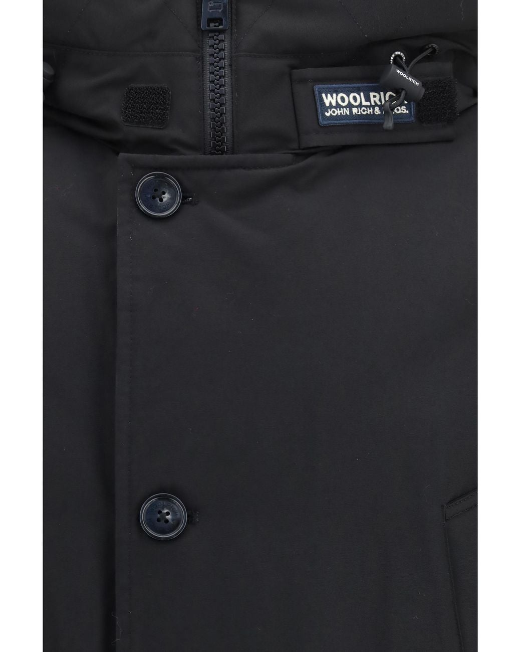 Woolrich Black Arctic Anorak Ramar Cloth Down Jackets Coat for men