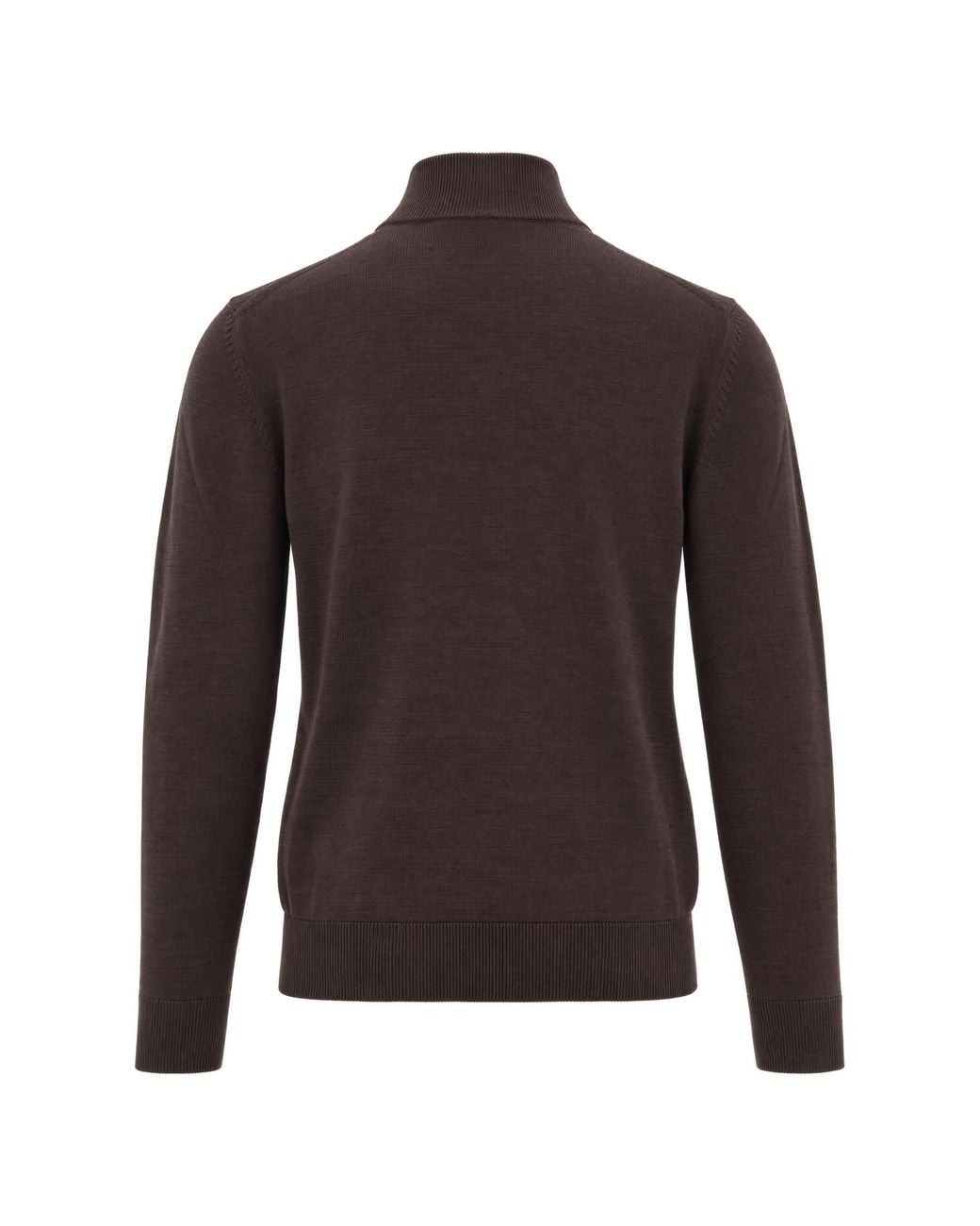 Boss Brown Zip-Up Jumper Balonso Virgin Wool Sweater for men