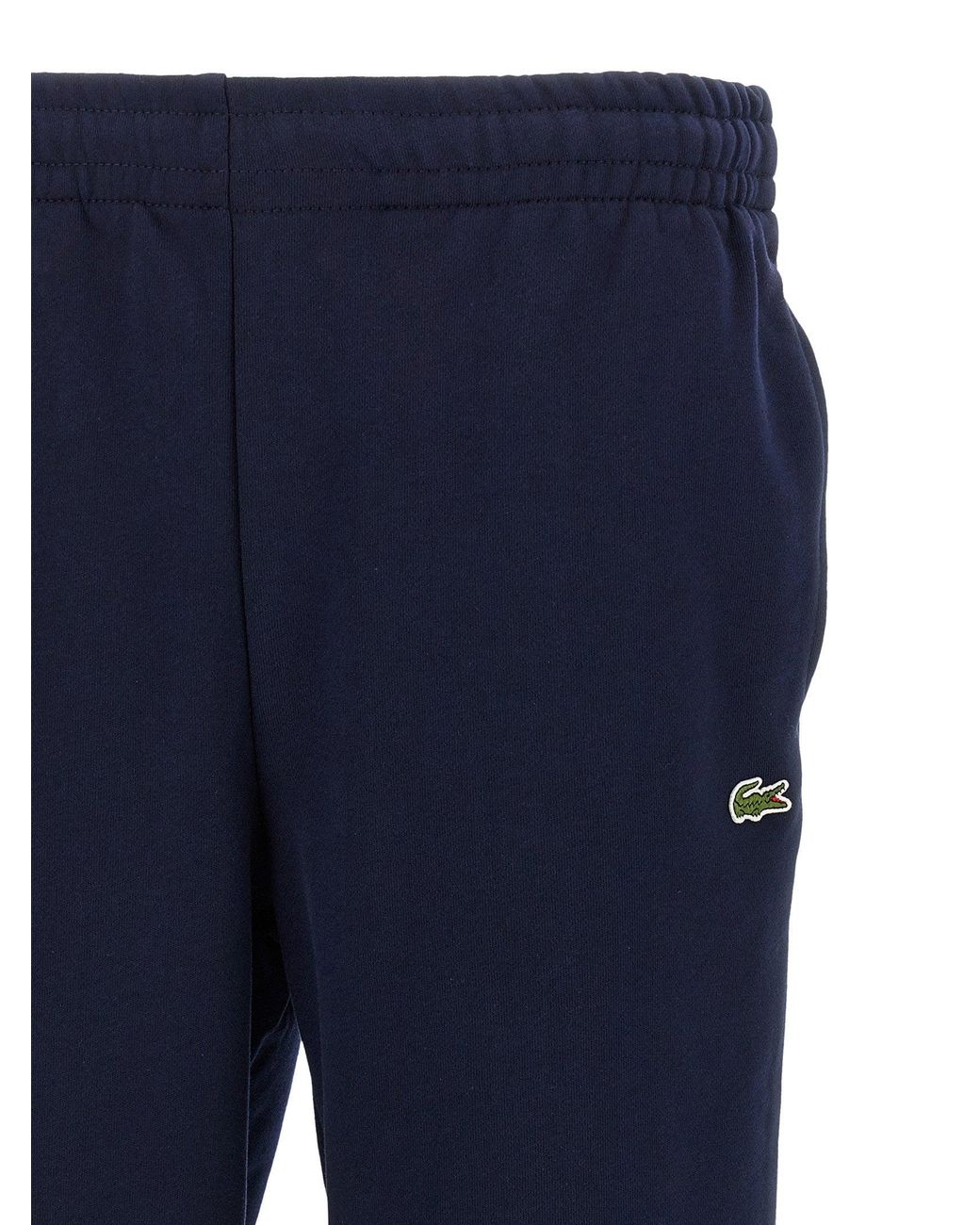 Lacoste Blue Logo-Embroidered Cotton Joggers for men