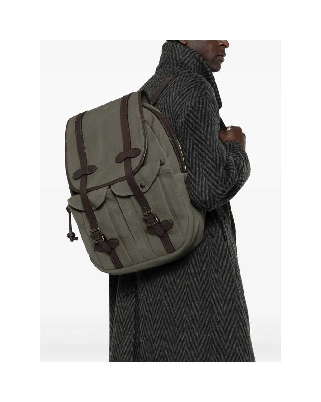 Filson Gray Bum Bag With Leather Trims Cotton: 100. Tote for men