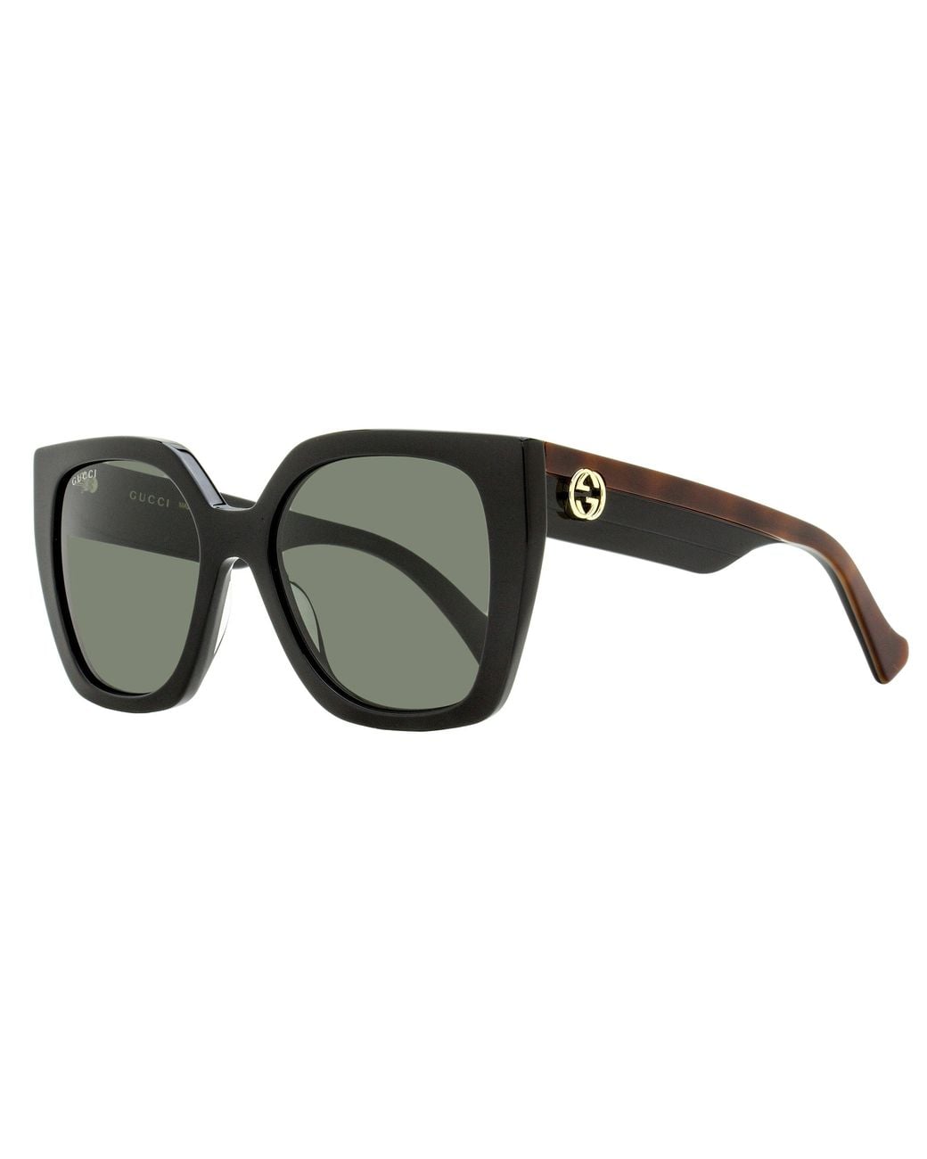 Gucci Black Square Web Sunglasses Gg1300S 001-Havana 55Mm Plastic (Acetate)