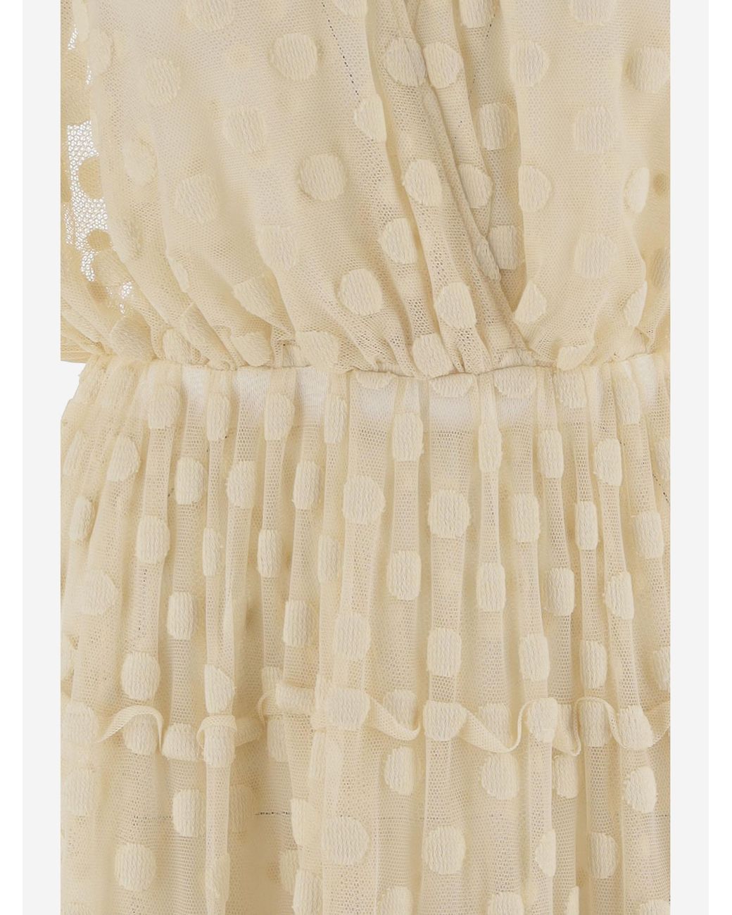 Dries Van Noten Natural Dress Cotton-Blend Polka-Dot