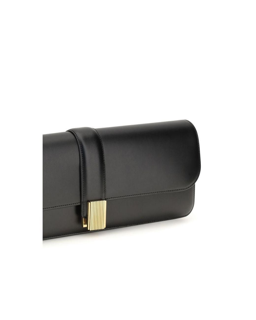 Khaite Black Calf Leather Bos Taurus Clutch Bag