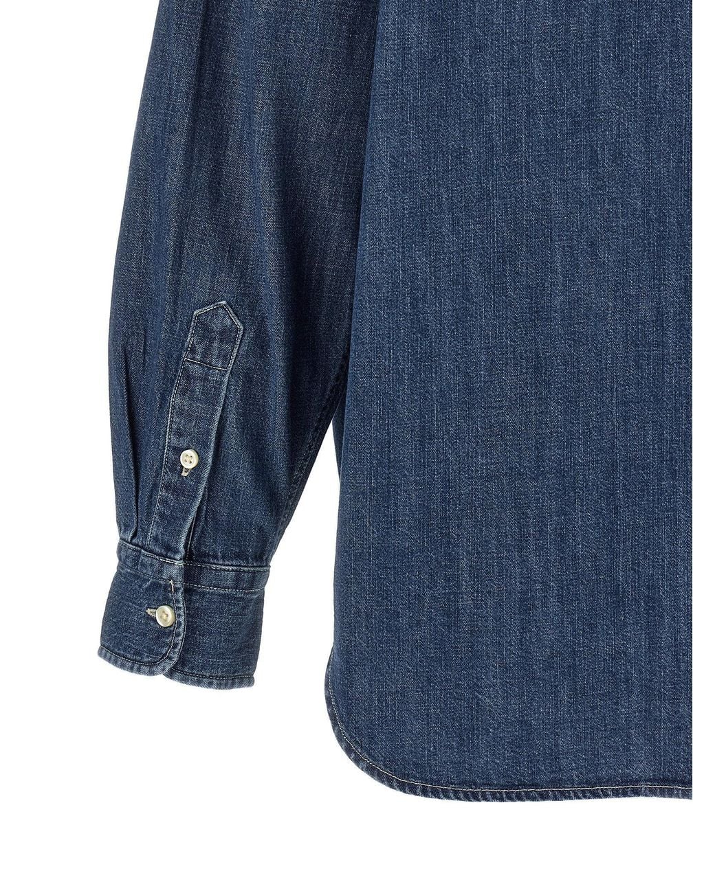 Polo Ralph Lauren Blue Logo-Embroidered Denim Shirt