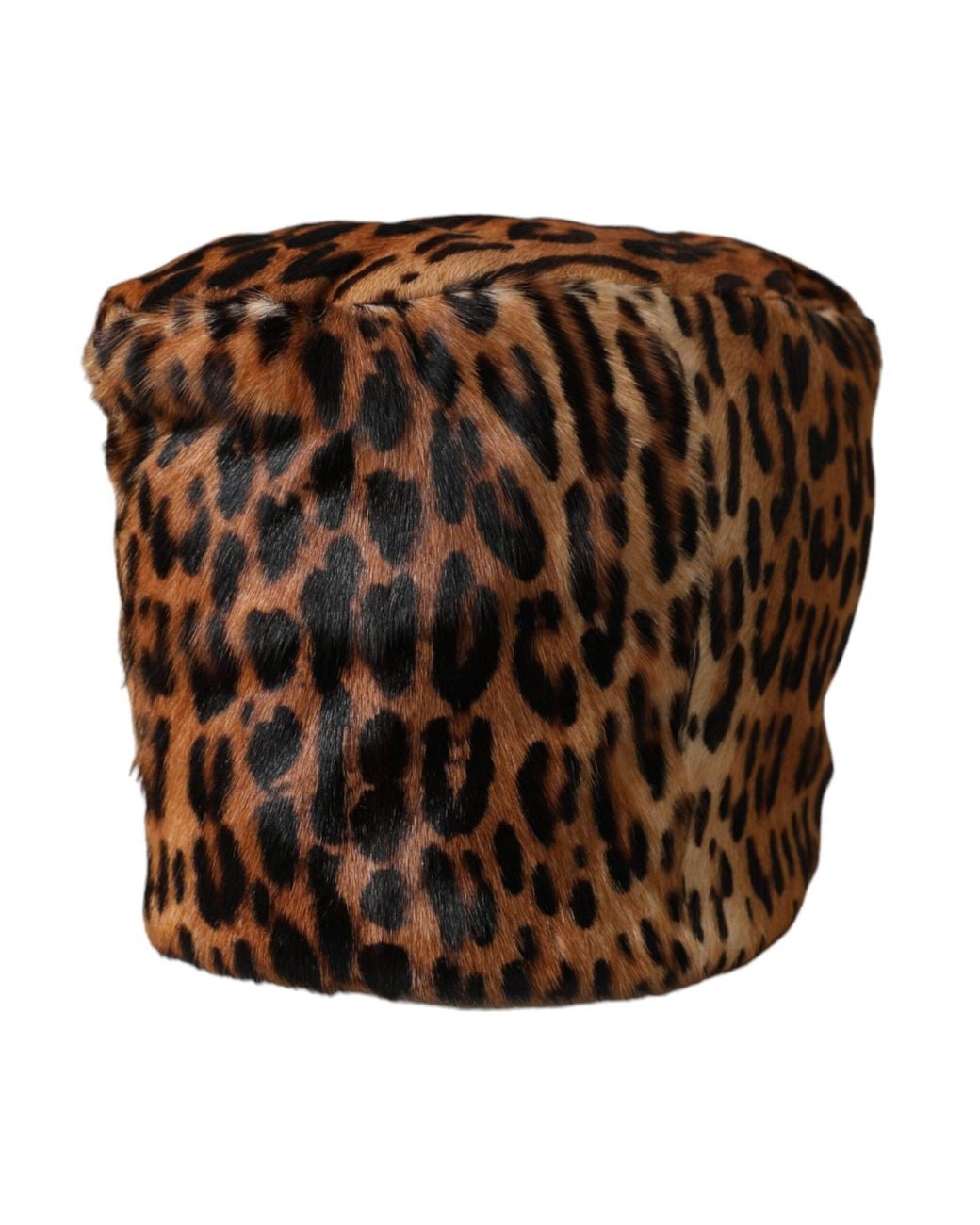 Dolce & Gabbana Brown Leopard Fur Bucket Hat